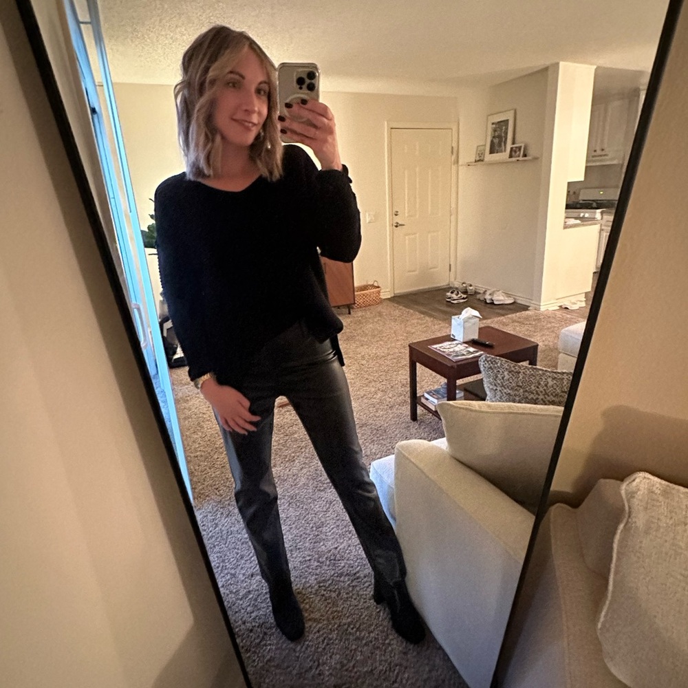 BROWN faux leather pants